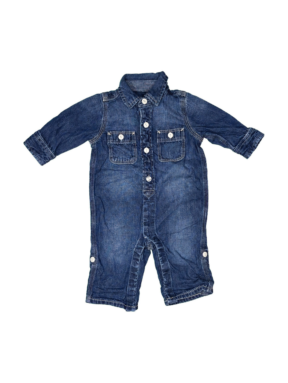 GAP Denim Baby Romper 6-12 Months Blue